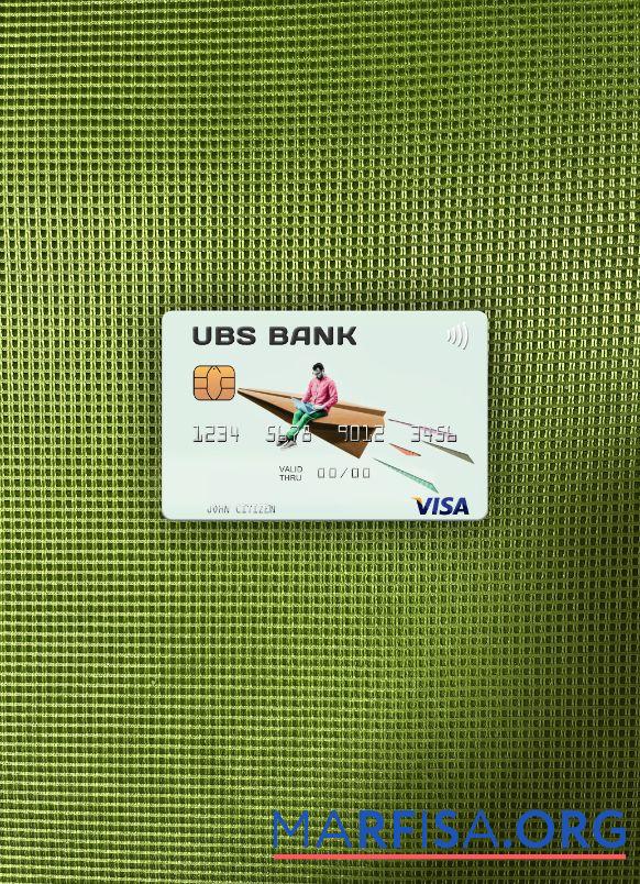 Realistic USA UBS Bank visa card photolook front real example